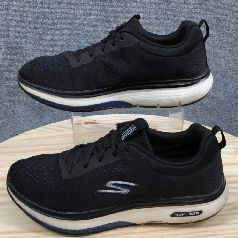 Skechers Shoes Mens 10.5 GO WALK Workout Walker-Outpace Sneakers Black Blue