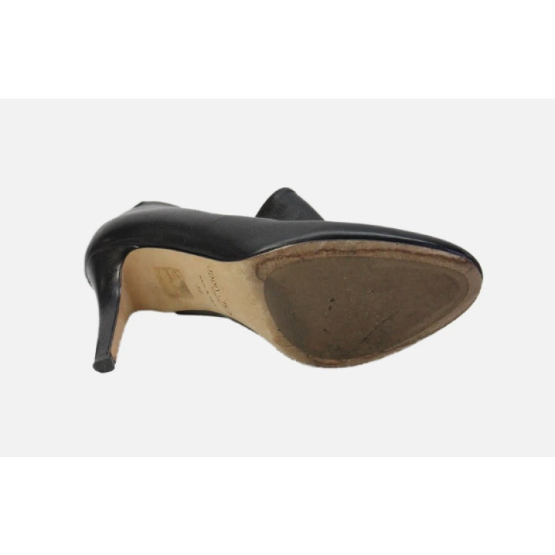 Jimmy Choo Womens Leather Heeled Ankle Booties Black Size 8 US